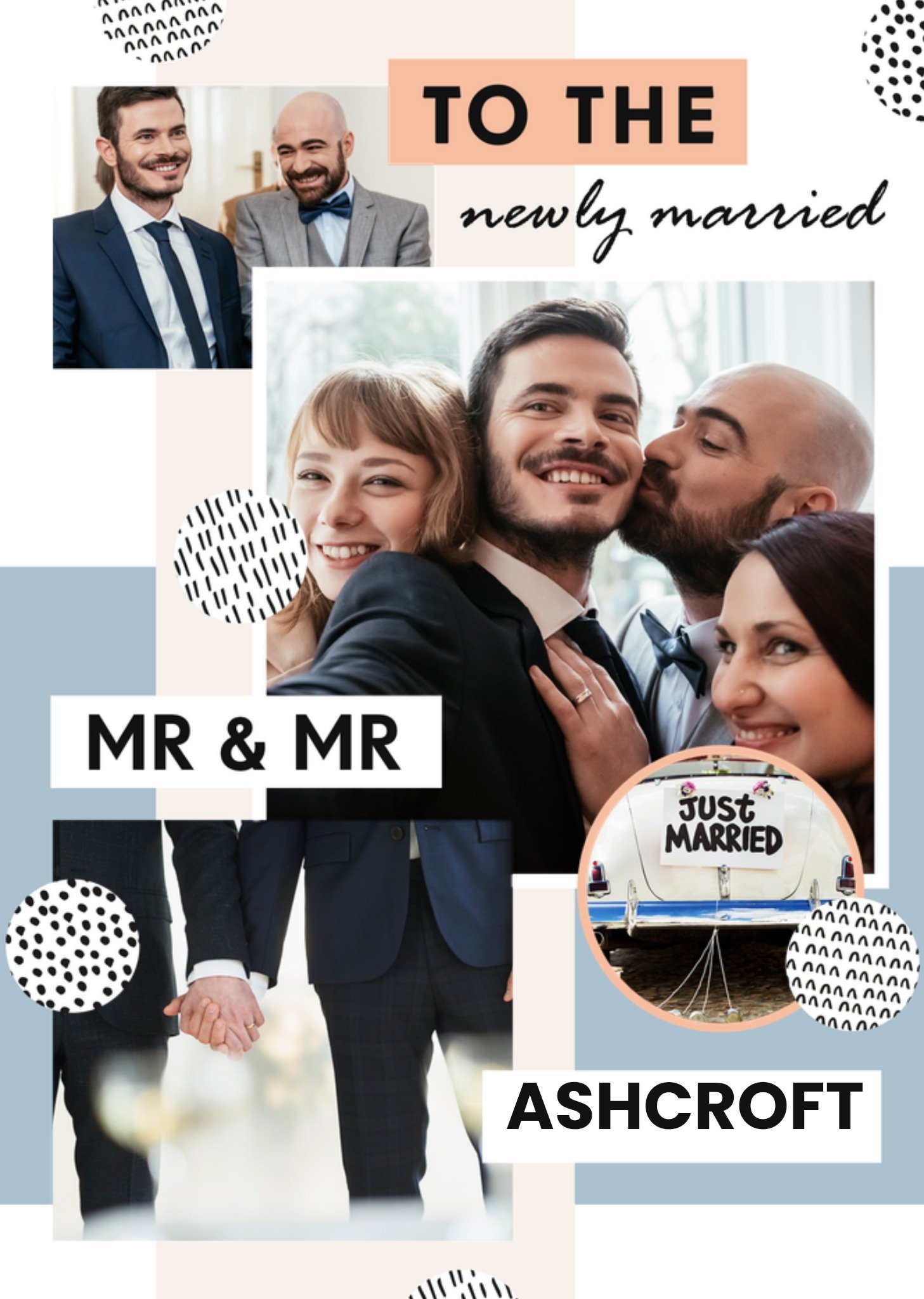 Moonpig Newly Married Mr & Mr Photo Upload Congratulations Card