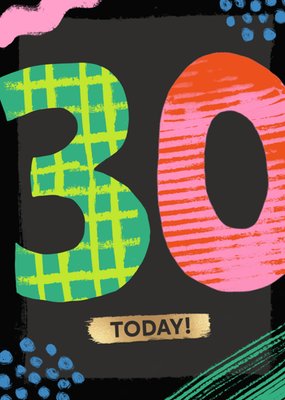Bright & Bold Illustrated 30 Today Birthday Card