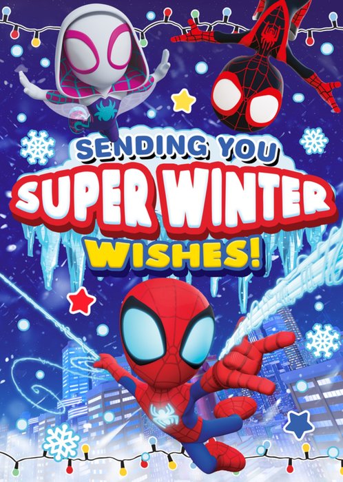 Spidey And His Amazing Friends Sending You Super Winder Wishes Christmas Card