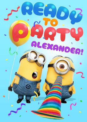 Minions Ready To Party Birthday Card