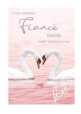Animal Planet Swans Gorgeous Fiancé Valentine's Day Card