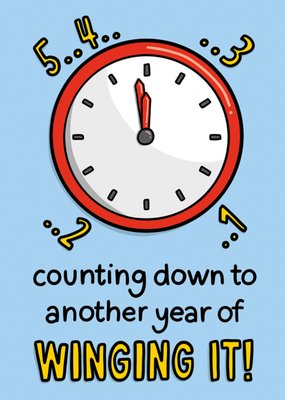 Another Year Of Winging It Illustrated Clock Card