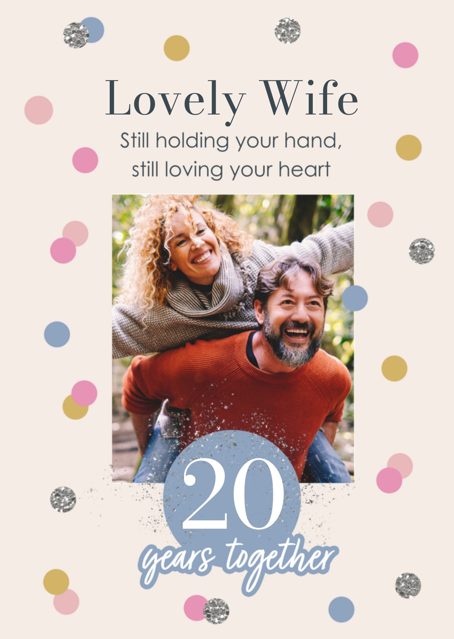 Moonpig Lovely Wife 20 Years Photo Upload Anniversary Card