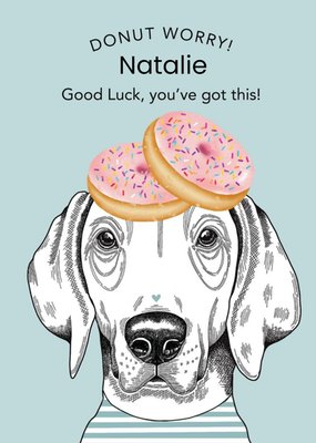 Dotty Dog Art Illustrated Dachshund Dog Good Luck Card