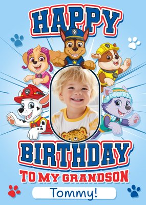 Paw Patrol Grandson's Photo Upload Birthday Card