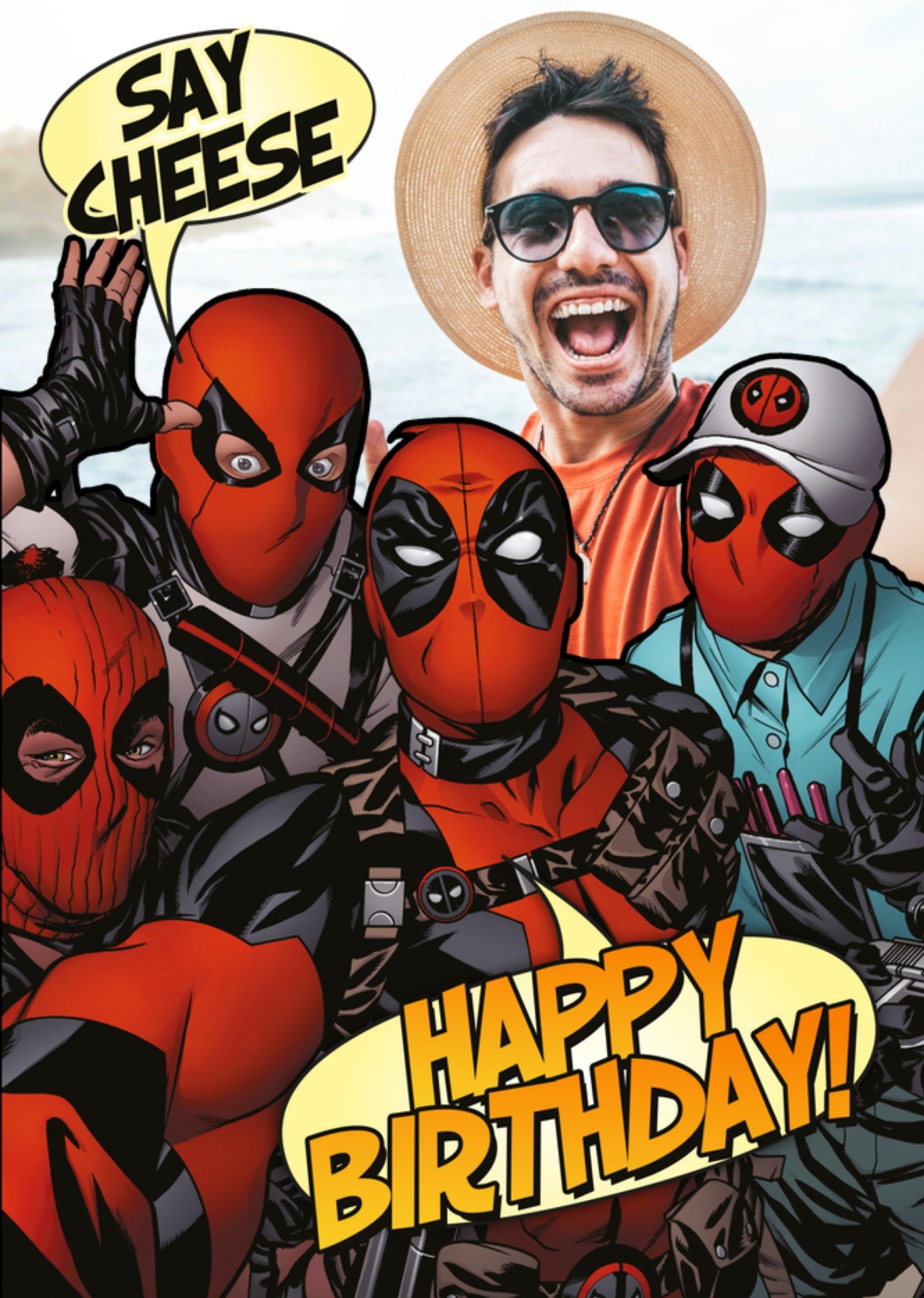 Marvel Deadpool Photo Upload Birthday Card