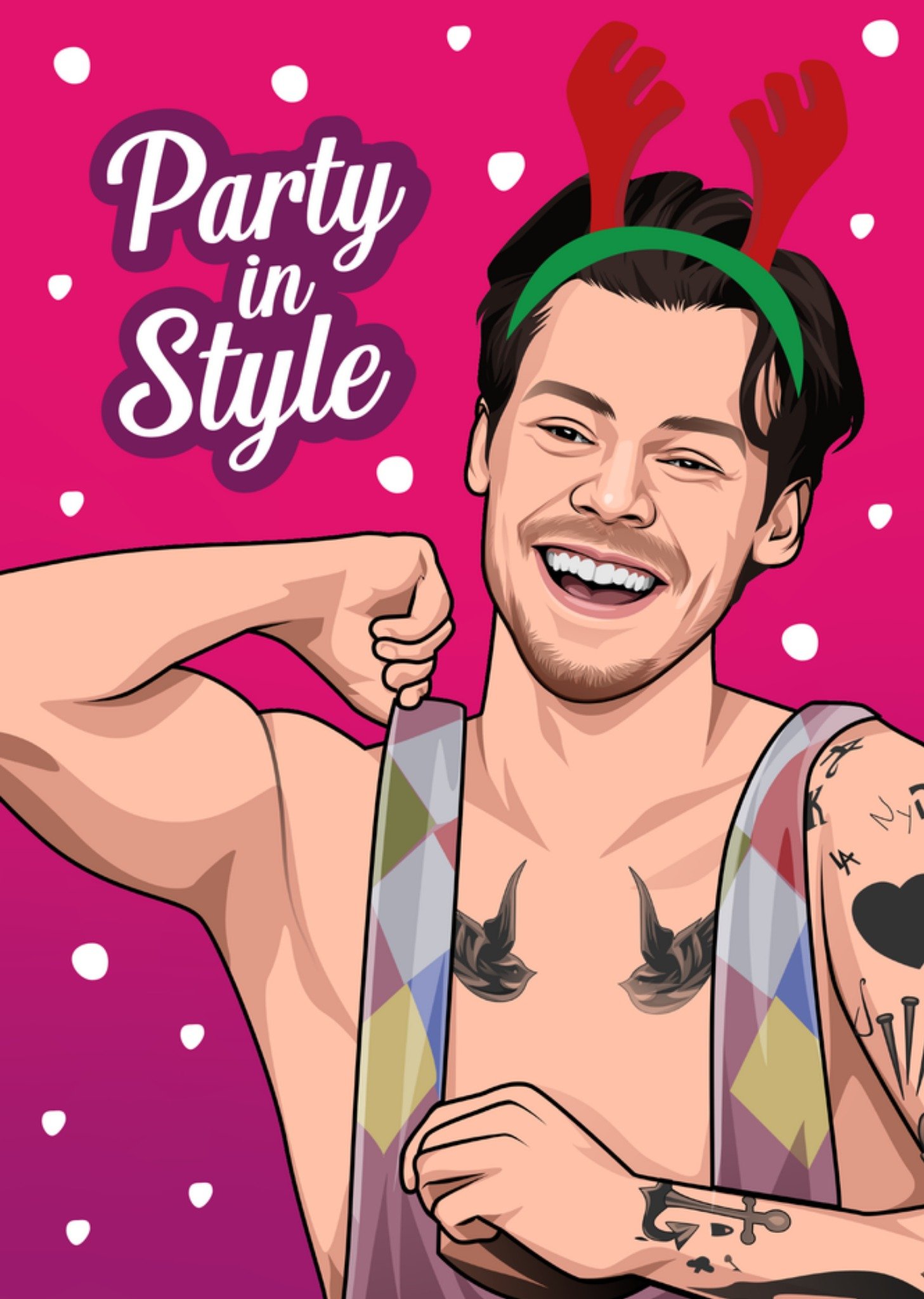 Moonpig Funny Pun Topical Party In Style Illustration Christmas Card