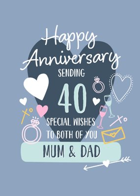 Sending 40 Special Wishes To Both Of You Happy Anniversary Card