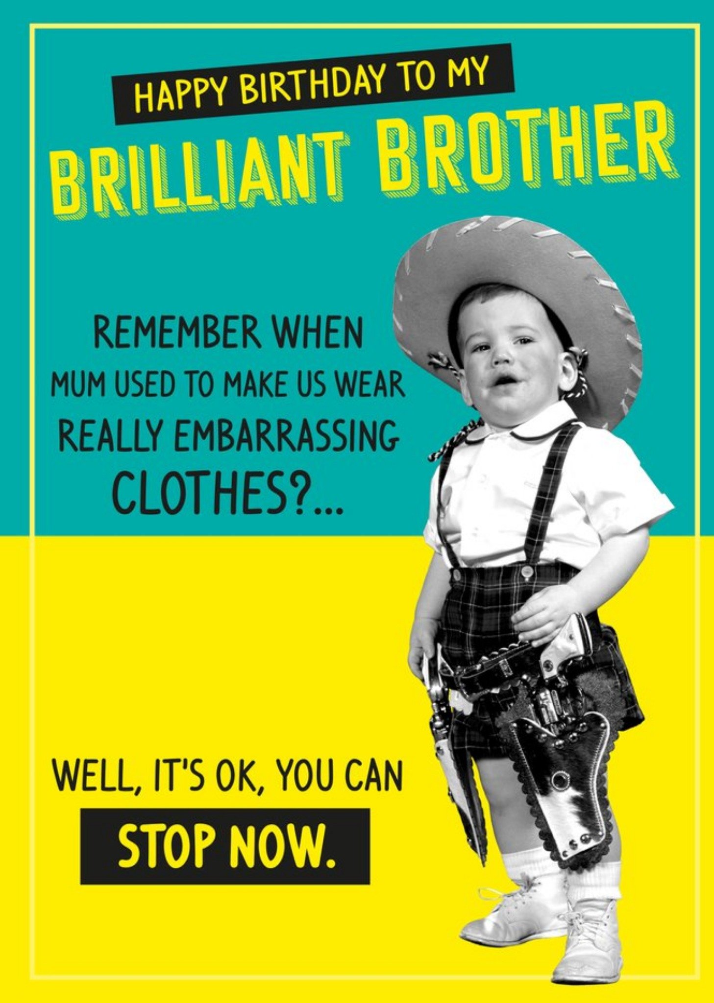 Moonpig Retro Funny Brilliant Brother Birthday Card