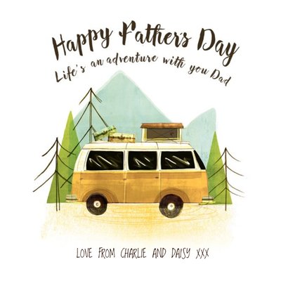 Camping In The Woods Happy Fathers Day Card