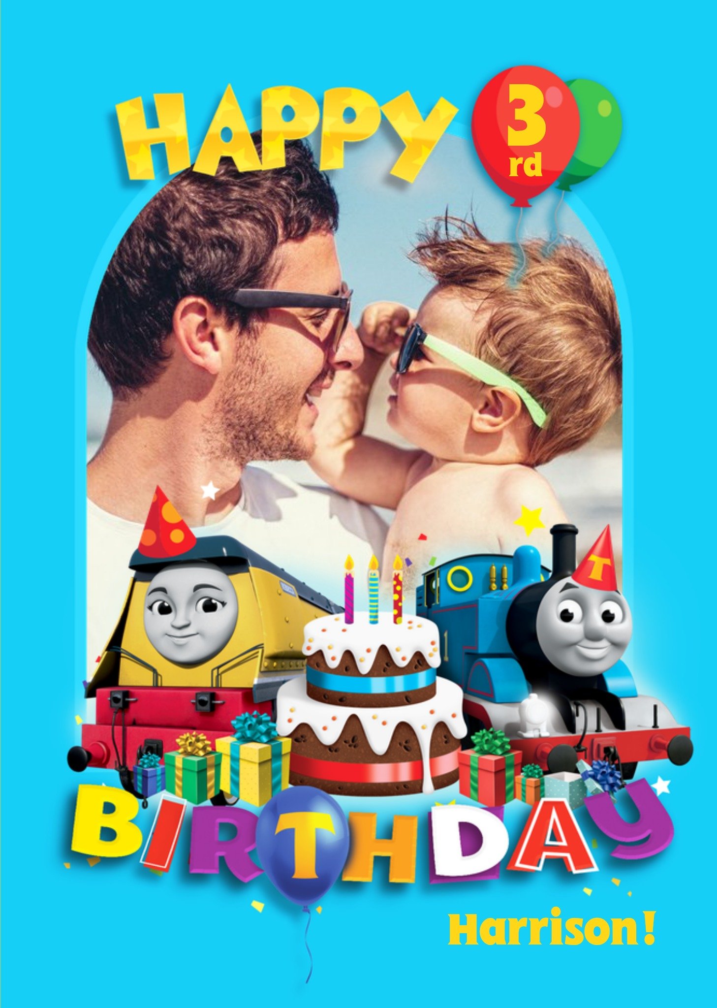 Thomas & Friends Thomas And Friends 3rd Birthday Photo Upload Card