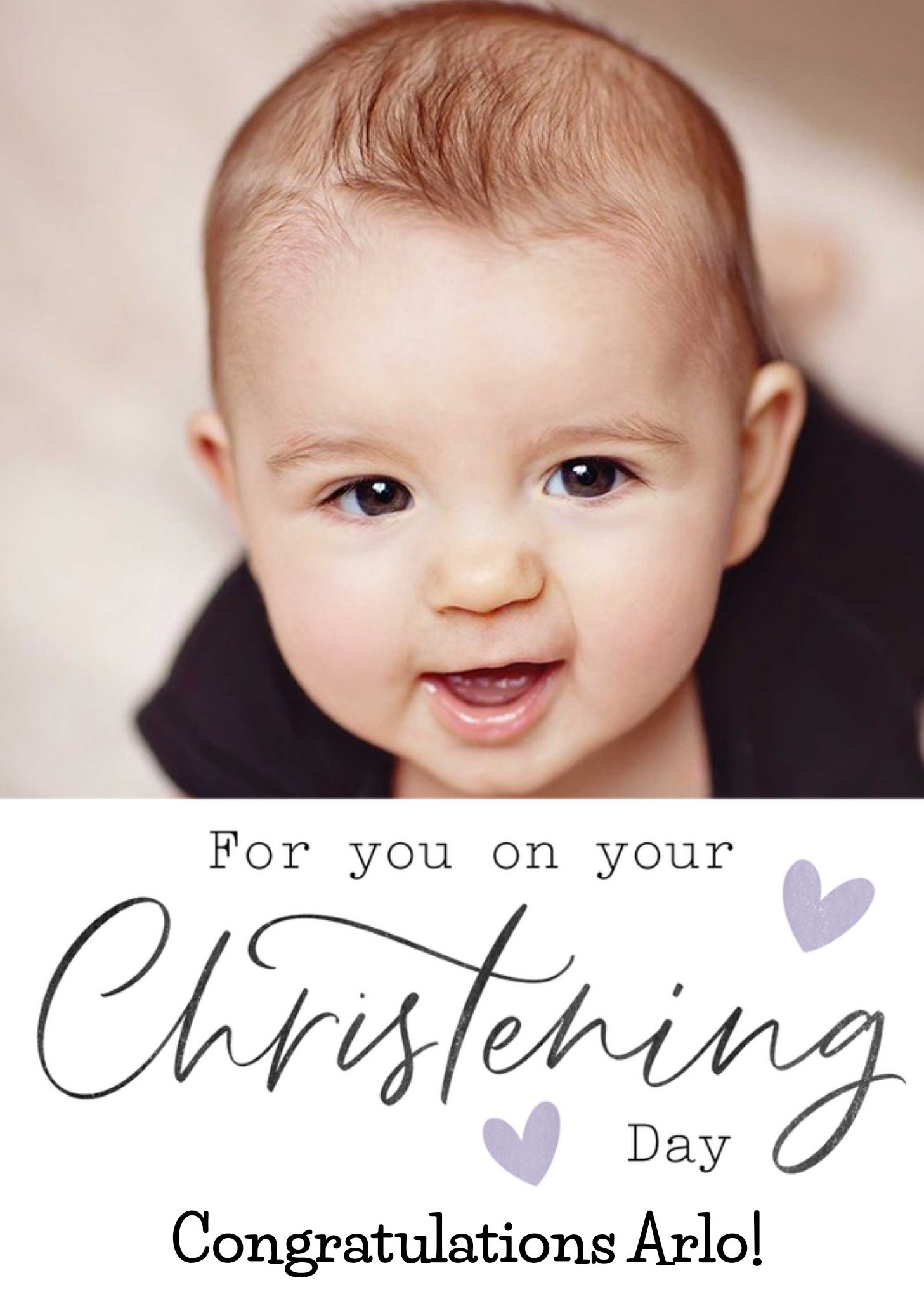 Moonpig On Your Christening Photo Upload Card