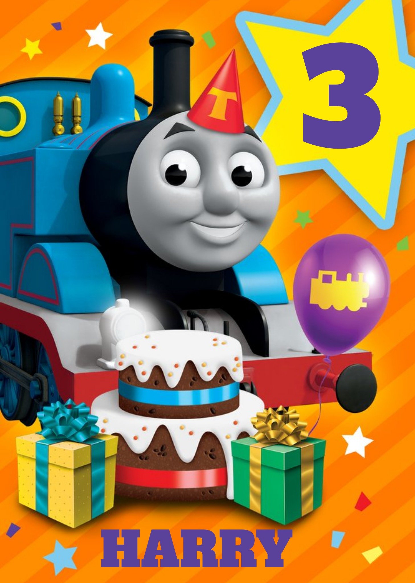 Thomas & Friends Thomas And Friends Cake And Presents Birthday Card