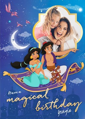 Aladdin Have a magical Birthday - Photo Upload Birthday Card