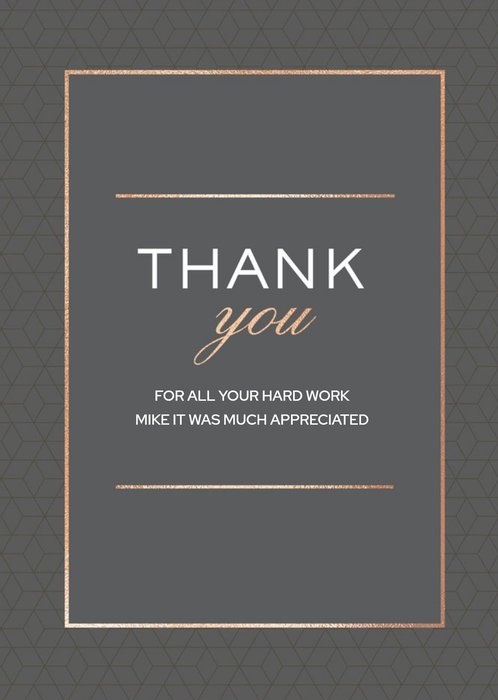 Modern Geometric Foil Thank you Card