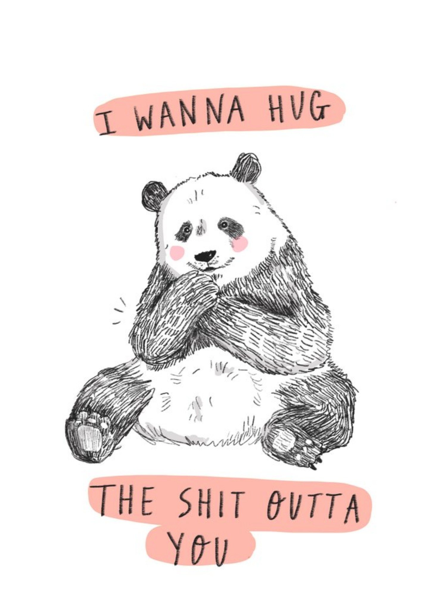Moonpig I Wanna Hug The Shit Outta You Panda Card