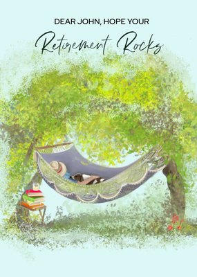 Illustration Of A Man Relaxing In A Hammock Retirement Card