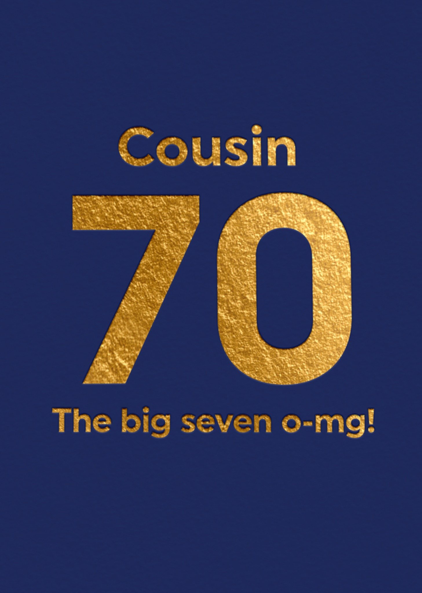 Moonpig Brainbox Candy Cousin 70 Today The Big Seven Omg Humorous Typographic Birthday Card