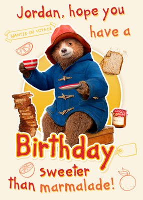 Paddington Bear Sweeter Than Marmalade Birthday Card
