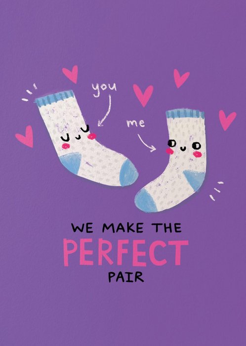 Scribbler We Make The Perfect Pair Illustrated Socks Love Card