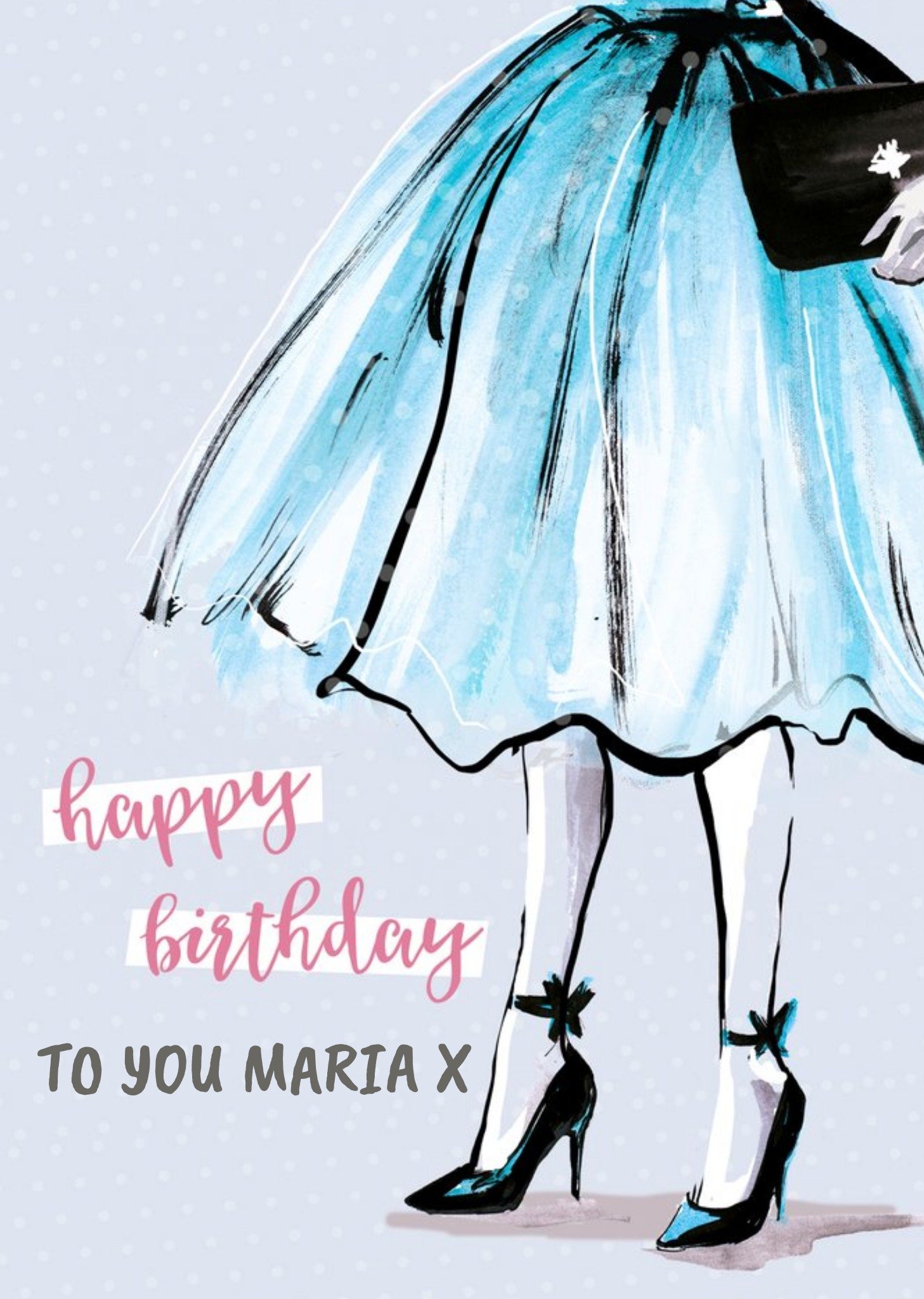 Moonpig Classy Arty Fashion Illustration Birthday Card