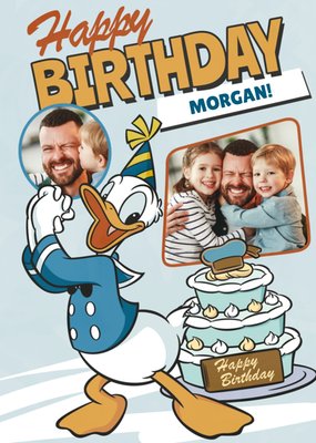 Disney Donald Duck Photo Upload Birthday Card