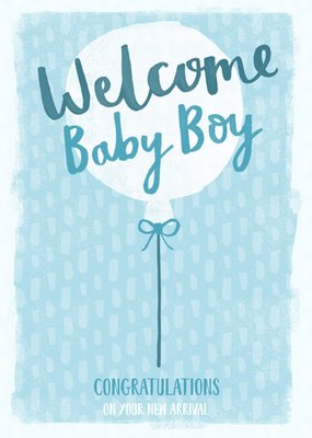 Welcome new baby boy card