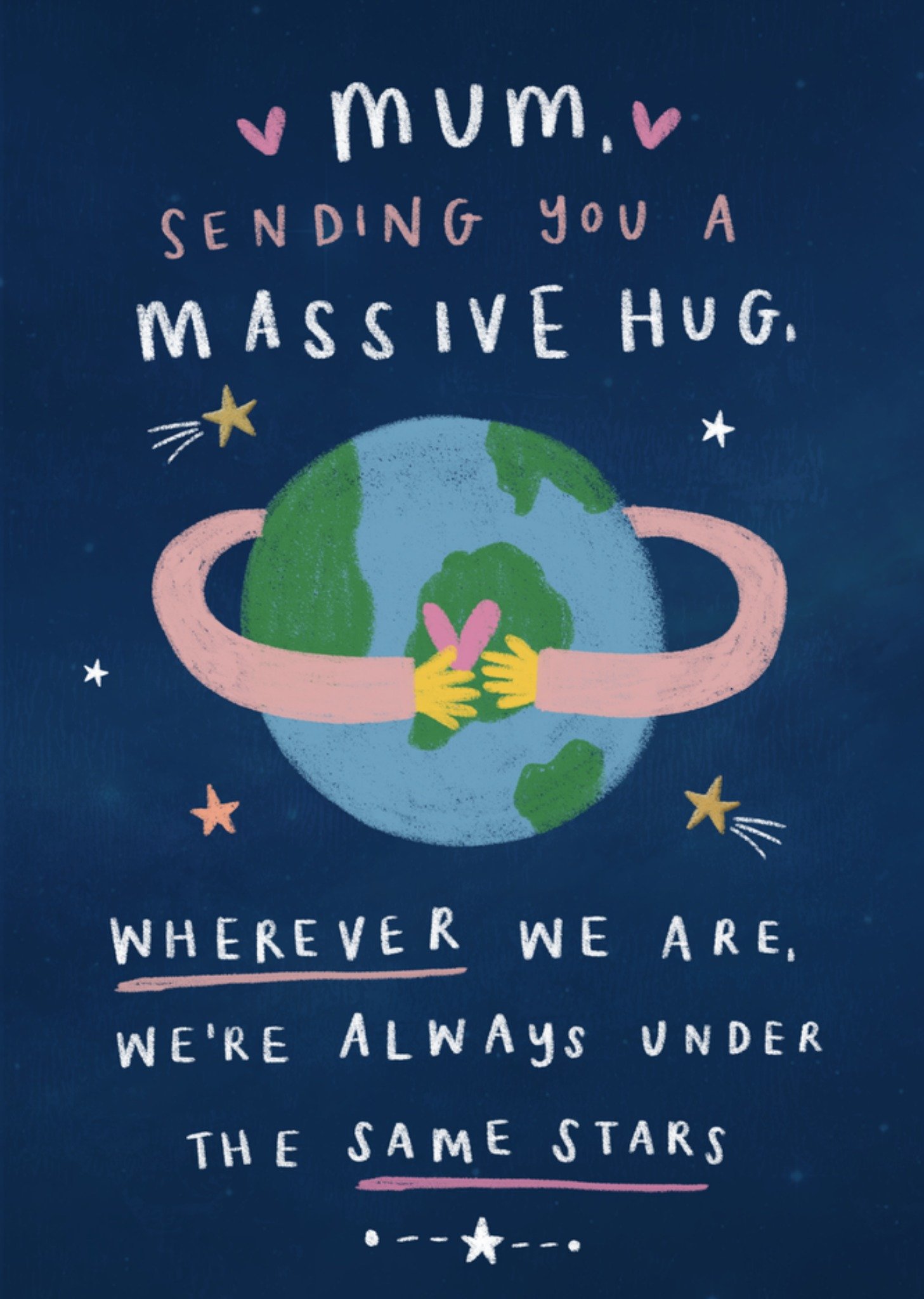 Moonpig Sending A Massive Hug Globe Illustrated Mother's Day Card
