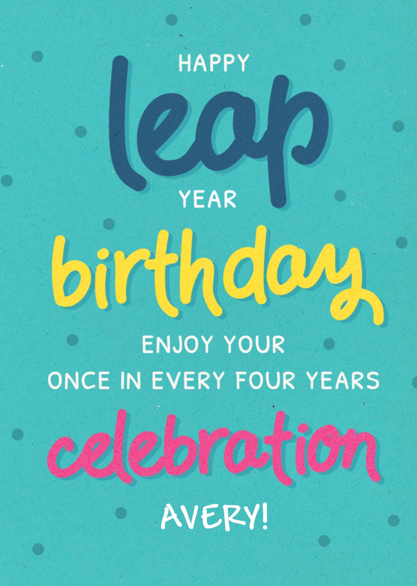 Moonpig Happy Leap Year Birthday Card, Large