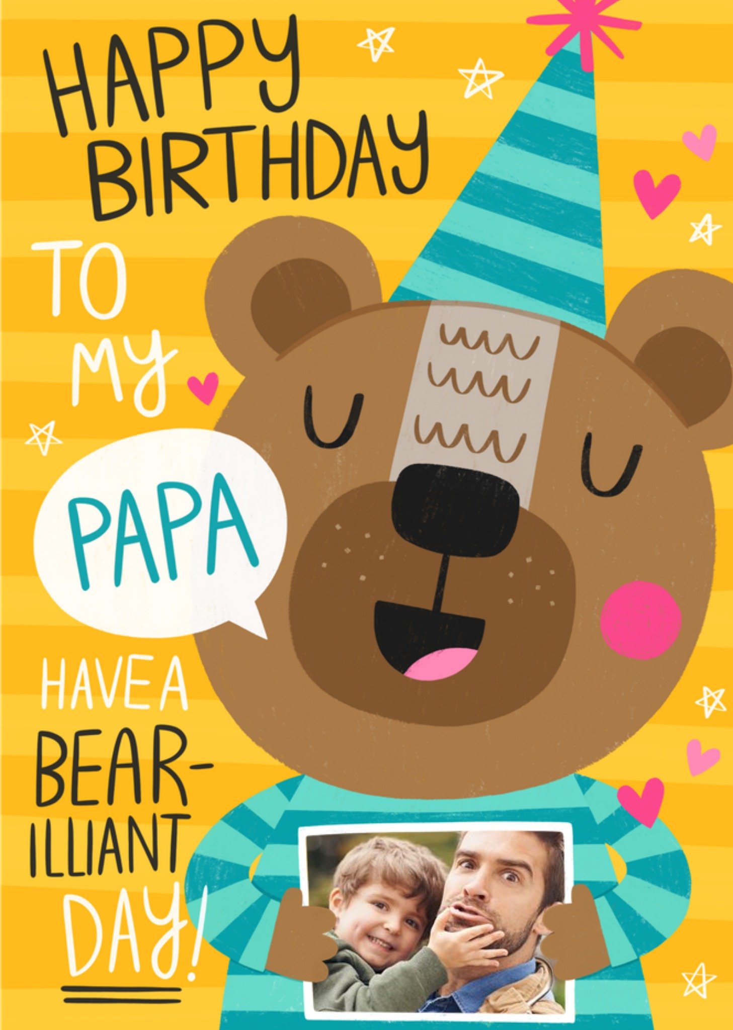 Moonpig Cute Illustrated Bear Photo Upload Birthday Card
