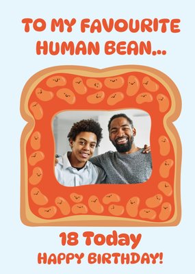 Scribbler Human Bean 18th Birthday Photo Upload Card