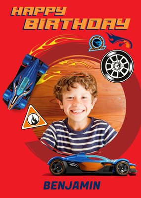 Hot Wheels Cars Photo Upload Birthday Card