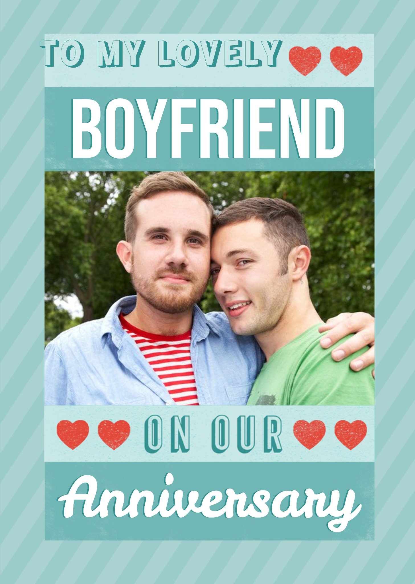 Moonpig Block Party To My Lovely Boyfriend Photo Upload Anniversary Card