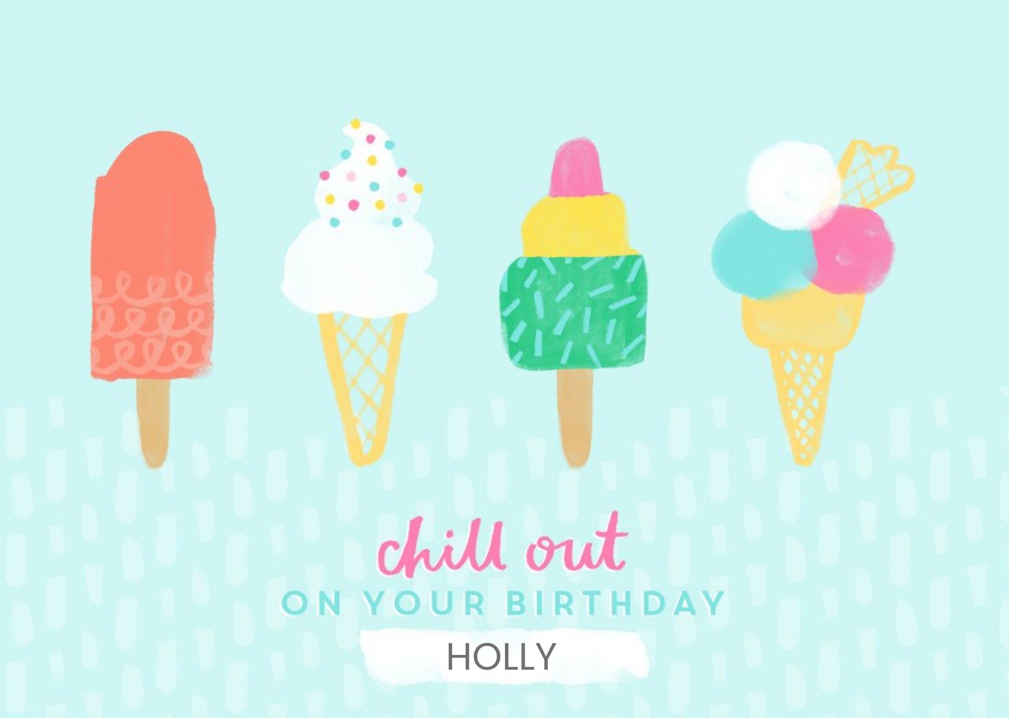 Moonpig Female Birthday Card - Ice Creams - Food