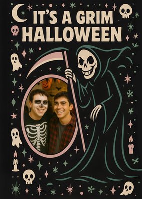 It's A Grim Halloween Photo Upload Card