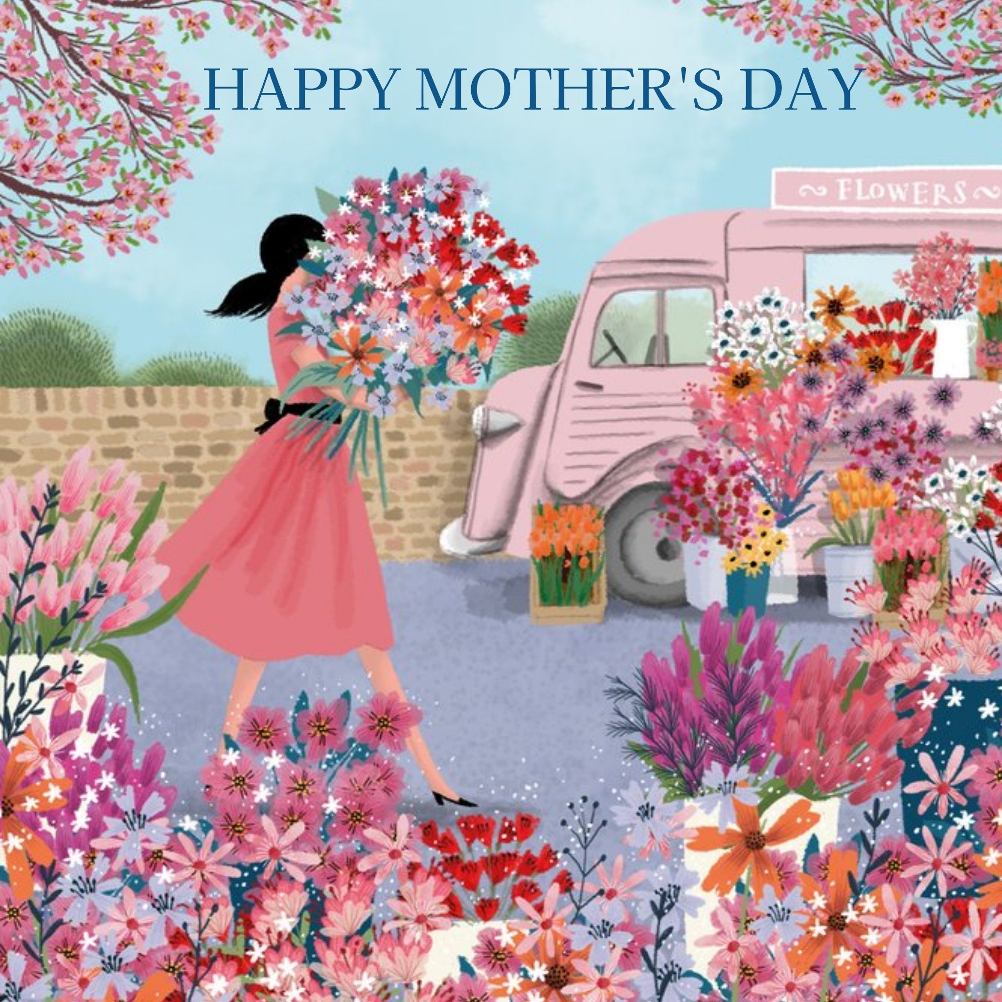 Moonpig Pigment Traditional Flower Illustration Mother's Day Card