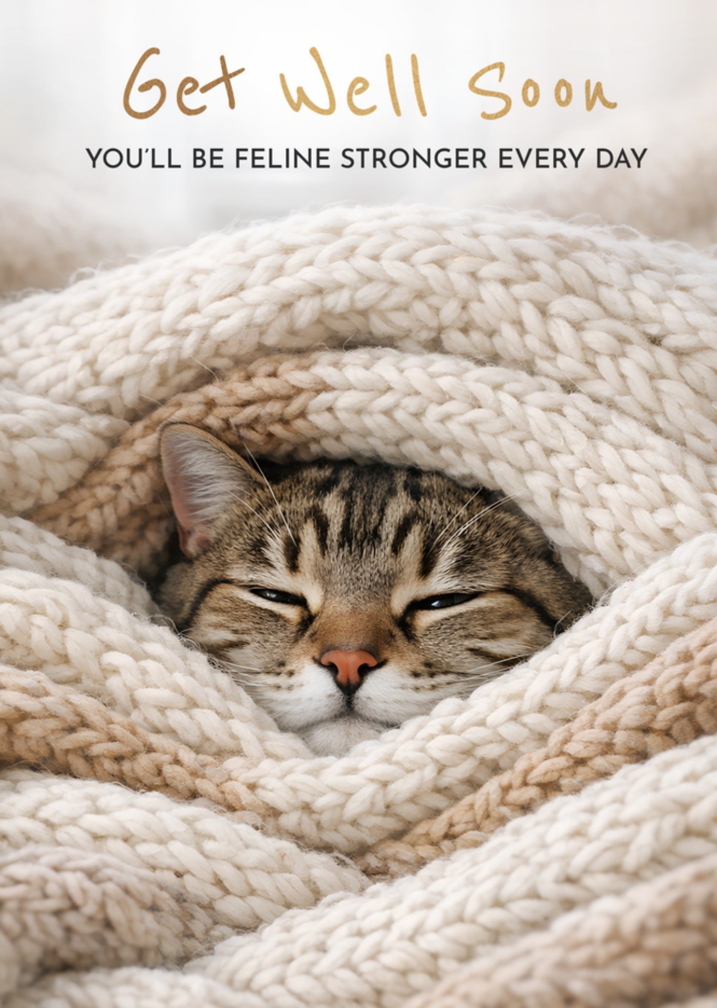 Moonpig You'll Be Feline Stronger Every Day Cat Get Well Soon Card