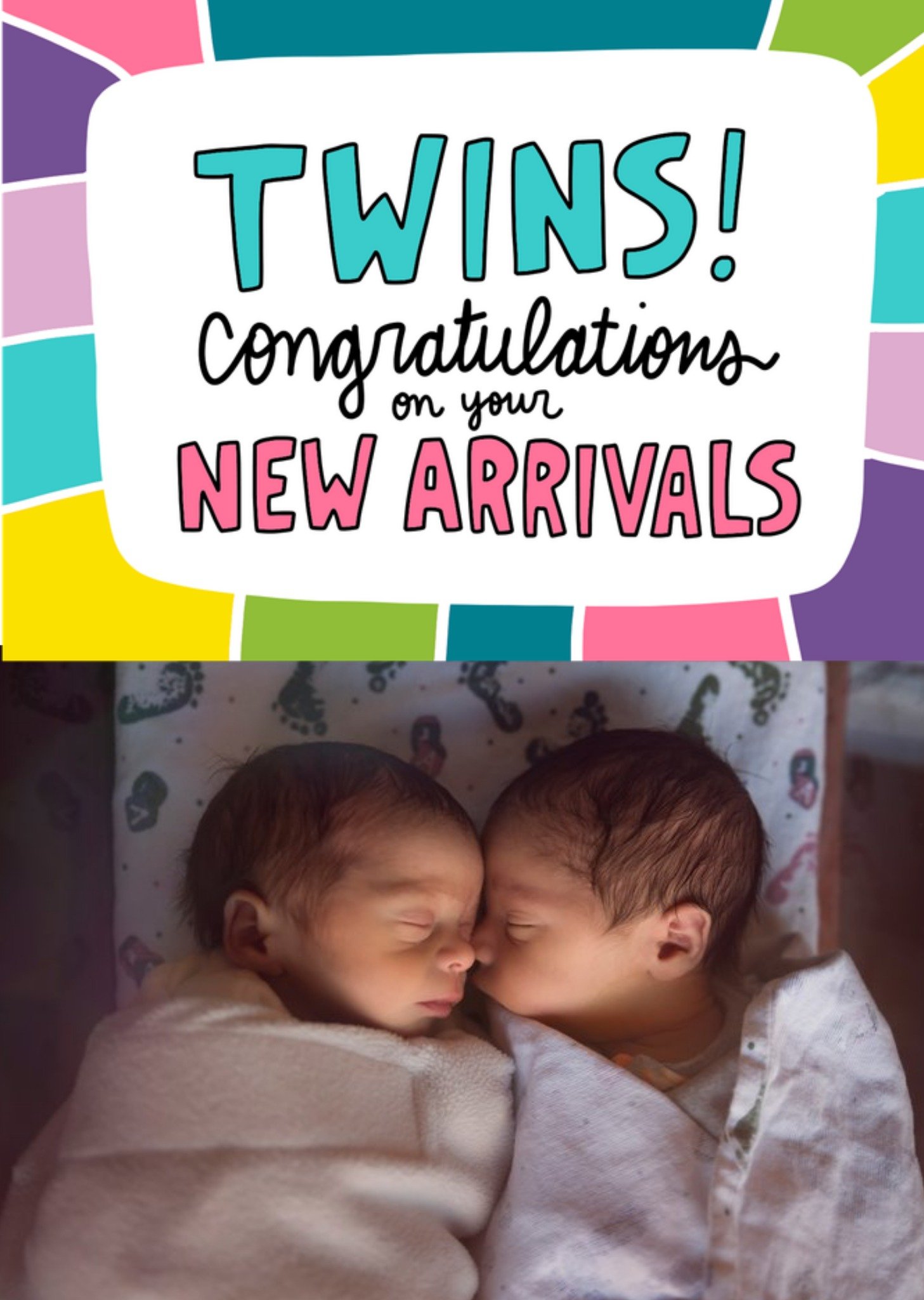 Moonpig Angela Chick Cute Twins New Baby Card