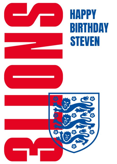 Danilo England Happy Birthday 3 Lions On White Background Personalised Card