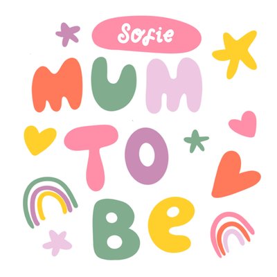 Colourful Fun Typography Mum To Be Pregnancy Card