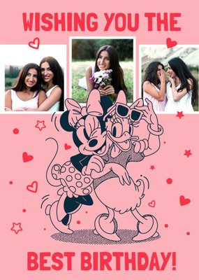 Disney Minnie Mouse And Daisy Duck Photo Upload Birthday Card