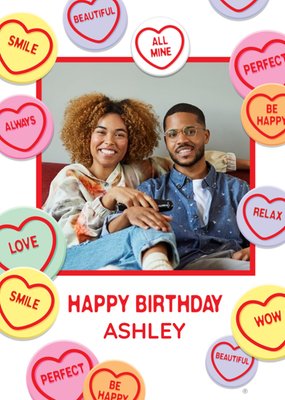 Swizzels Love Hearts Photo Upload Birthday Card