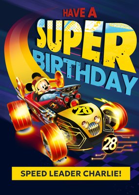 Disney Mickey And Friends Have A Super Birthday Racing Illustrated Card