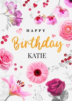 Floral Watercolour Birthday Card