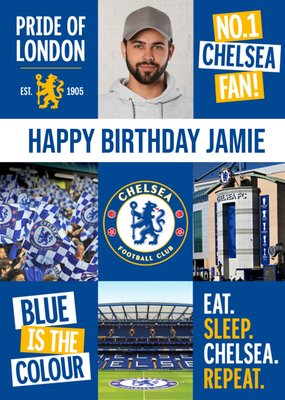 Chelsea FC Photo Upload Birthday Card