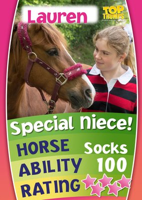 Top Trumps Special Niece Photo Upload Birthday Card