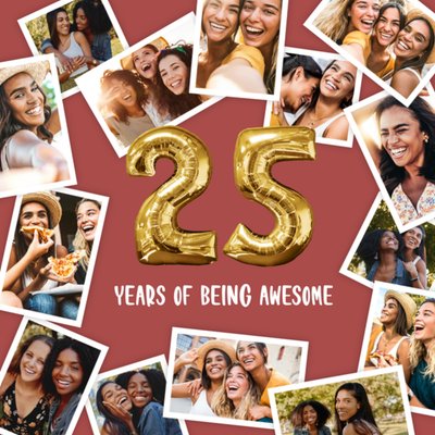 25 Years of Being Awesome Photo Upload Birthday Card