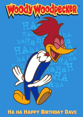 Universal Woody Woodpecker Illustration Ha Ha Happy Birthday Card