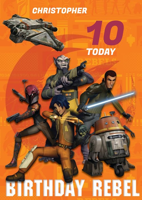 Star Wars Orange Rebels Personalised Happy Birthday Card