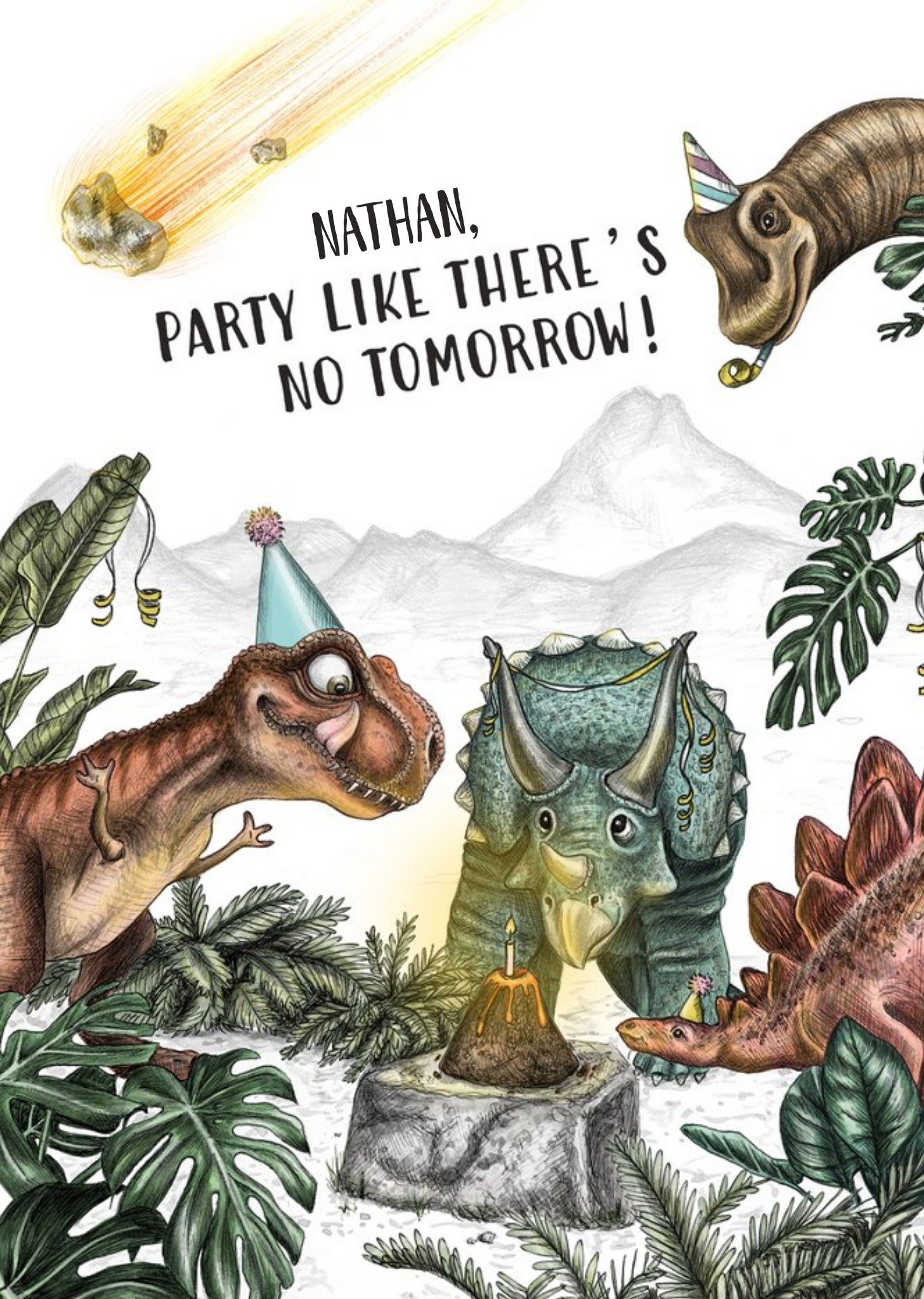 Moonpig Party Like There's No Tomorrow Dinosaurs Birthday Card